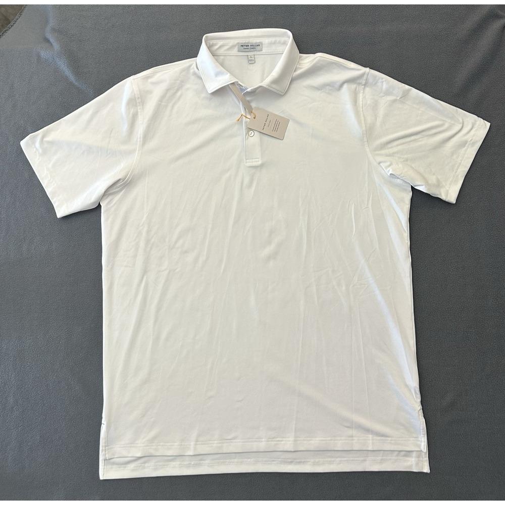 Peter Millar Summer Comfort White Polo Shirt Men's Large